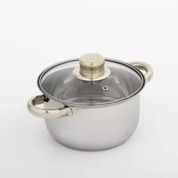 Кастрюля Доляна «Роскошь», 1.5 л, d=17 см, с крышкой, капсульное дно, нержавеющая сталь