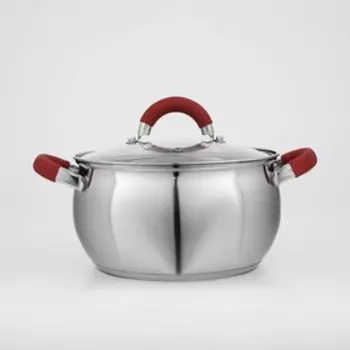 Кастрюля из нержавеющей стали Доляна «Вернер», 3,5 л, d=20 см, с крышкой, капсульное дно, индукция