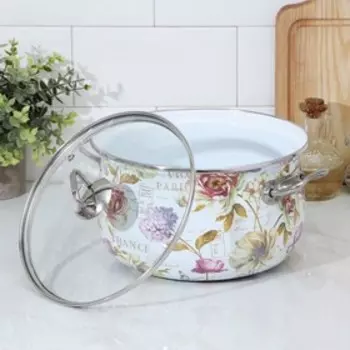 Кастрюля «Франция», 5,1 л, стеклянная крышка