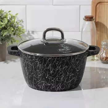 Кастрюля «Грация», 3,5 л, стеклянная крышка, антипригарное покрытие