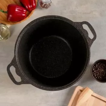 Кастрюля Granit ultra, 6 л, d=28 см, h=20 см, стеклянная крышка, антипригарное покрытие, цвет коричневый