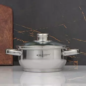 Кастрюля Катунь «Гретта», 1.6 л, d=16 см, капсульное дно, индукция, нержавеющая сталь