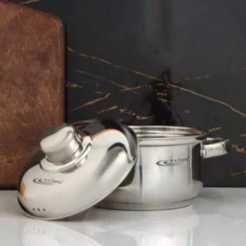 Кастрюля Катунь «Гретта», 1 л, d=14 см, капсульное дно, индукция, нержавеющая сталь