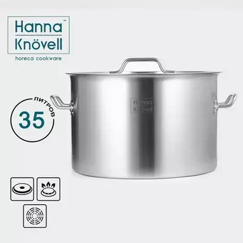 Кастрюля Hanna Knvell, 35 л, d=40 см, h=26 см, толщина стенки 1 мм, нержавеющая сталь