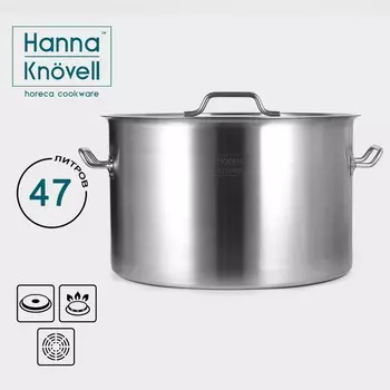 Кастрюля Hanna Knvell, 47 л, d=45 см, h=28 см, толщина стенки 1 мм, нержавеющая сталь