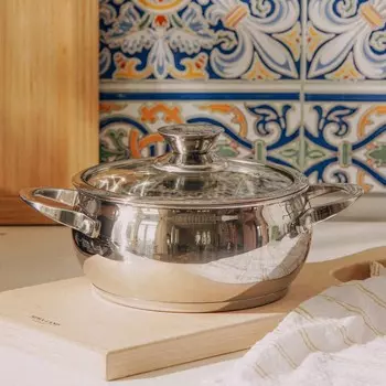 Кастрюля SL Home «Олла», 2 л, d=18 см, h=9 см, с крышкой, капсульное дно, индукция, нержавеющая сталь