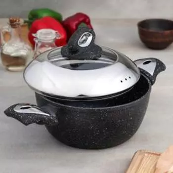 Кастрюля Master Star, 1,8 л, d=20 см, кованый алюминий, с крышкой, индукция, ручка soft-touch