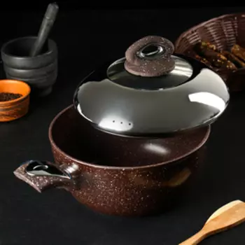 Кастрюля Master Star, 2,5 л, d=22 см, кованый алюминий, с крышкой, индукция, ручка soft-touch