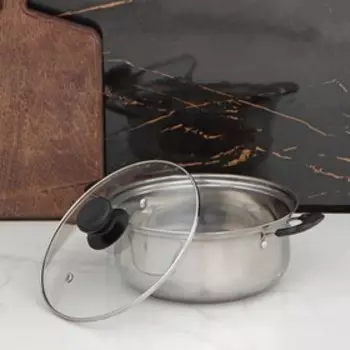 Кастрюля Promo, 1.7 л, 208 см, с крышкой, нержавеющая сталь