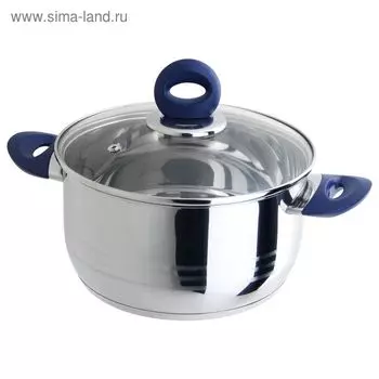 Кастрюля Regent inox Azzuro Vitro, размер 24х13.5 см, 6 л
