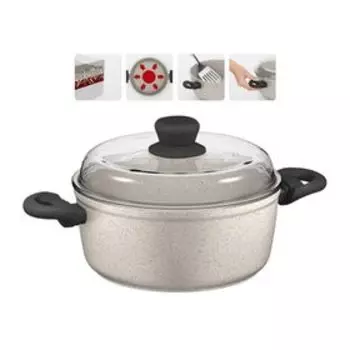 Кастрюля с крышкой Nadoba Marmia, антипригарное покрытие, d=24 см