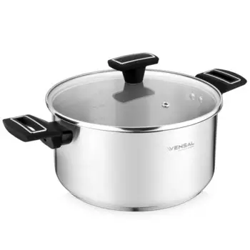 Кастрюля с крышкой из нержавеющей стали 3 л, Vensal Velours, чёрная