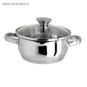 Кастрюля с крышкой Regent inox Cucina, размер 16х7.5 см, 1.5 л