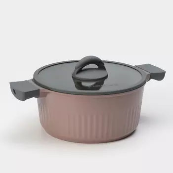 Кастрюля KUKMARA Stella, 3.2 л, d=23 см, h=11 см, стеклянная крышка, антипригарное покрытие, литой алюминий