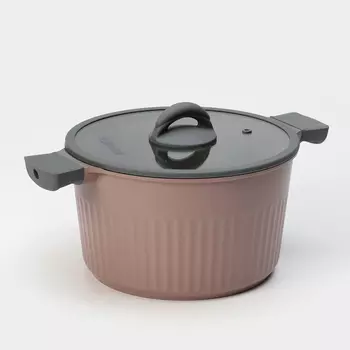 Кастрюля Stella, 5.2 л, d=25.5 см, h=14.5 см, стеклянная крышка, антипригарное покрытие