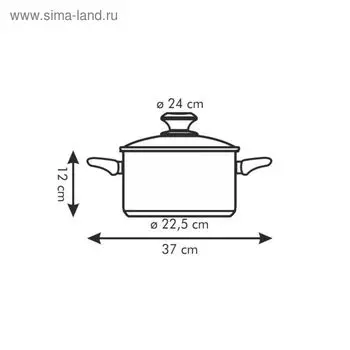 Кастрюля Tescoma Presto с крышкой, d=24 см, 5 л