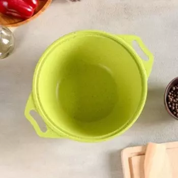 Кастрюля KUKMARA Trendy style, 2 л, d=20 см, h=10.5 см, антипригарное покрытие, стеклянная крышка, литой алюминий, зелёная