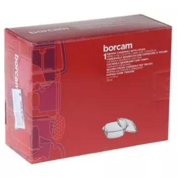 Форма для запекания из жаропрочного стекла Borcam, 1 л, 20,416 см, рифлёная, с крышкой