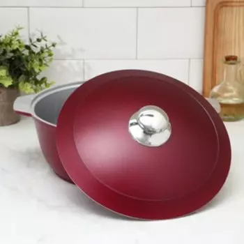 Кастрюля-жаровня, 4 л, с крышкой, цвет бордовый