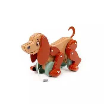 Каталка «Собака Боби», на верёвочке, бежево-коричневый, в пакете