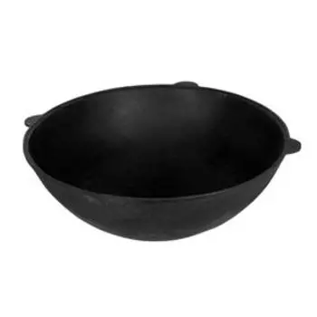 Казан Шафран, 50 л, круглое дно, чугун, чёрный