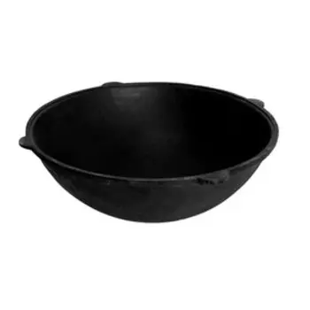 Казан Шафран 80 л, круглое дно, алюминиевая крышка, чугун