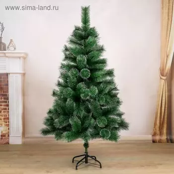 Искусственная ёлка «Зимнее волшебство. Кедр с серебром», 150 см, d иголок 10 см, d нижнего яруса 88 см, 152 ветки