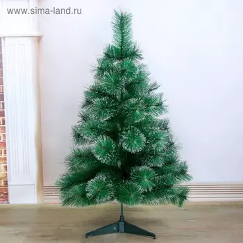 Искусственная ёлка настольная «Зимнее волшебство. Кедр с серебром», 90 см, d иголок 10 см, d нижнего яруса 58 см, 57 веток отгибаются