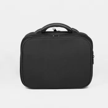 Деловая сумка на молниях, 2 наружных кармана, длинный ремень, цвет чёрный