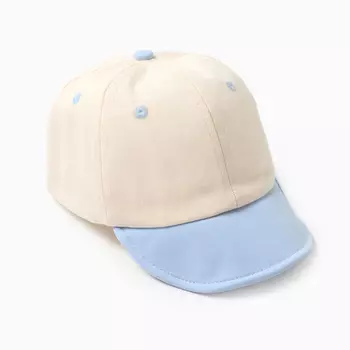 Кепка детская «Крошка Я», размер 46-48, бежевая/голубая