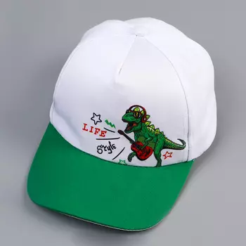 Кепка детская Life style, белая, р-р 52-54, 5-7 лет