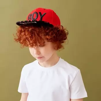 Кепка детская MINAKU BOY, красная, размер 52-54
