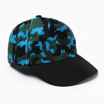 Кепка детская MINAKU "Камуфляж" цвет зелёный-голубой, размер 44-46