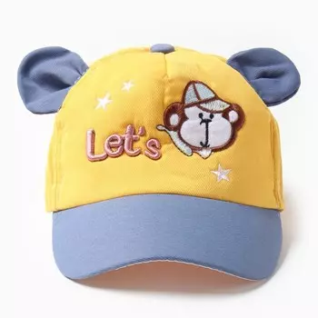 Кепка детская MINAKU "Let's", цв. жёлтый, р-р 46-48