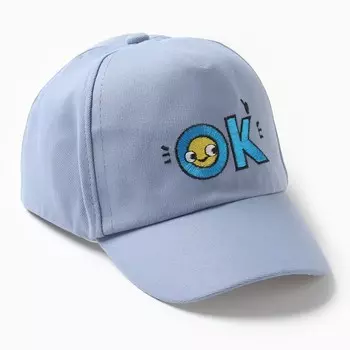 Кепка детская MINAKU "ОК", цв. голубой, р-р 44-46