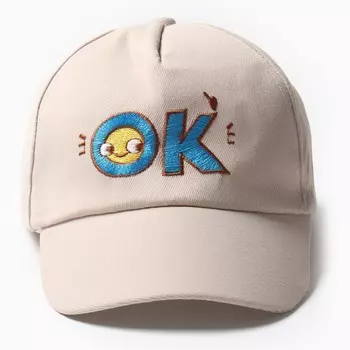 Кепка детская MINAKU "ОК", цв. молочный, р-р 44-46