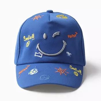 Кепка детская MINAKU "Смайл", цв. синий, р-р 44-46