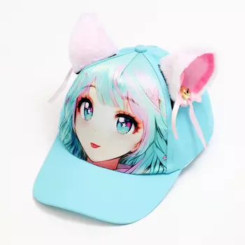 Кепка детская для девочки «Мурр аниме», с ушками, р-р 52-54, 5-7 лет