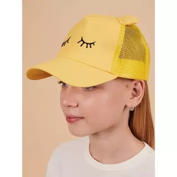 Кепка детская, размер 53-54, цвет жёлтый