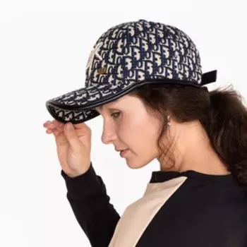 Кепка "DIOR", цвет молочный/т.синий, р-р 56-58