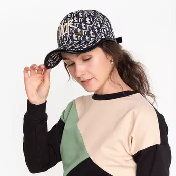 Кепка "DIOR", цвет молочный/т.синий, р-р 56-58