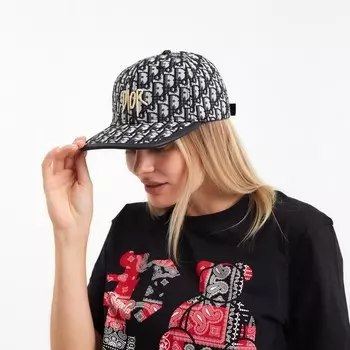 Кепка "DIOR", цвет серый/черный, р-р 56-58