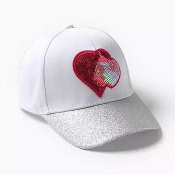 Кепка для девочек MINAKU «Сердца», белая, размер 52