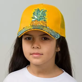 Кепка для девочек, размер 48-50, цвет желтый