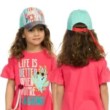 Кепка для девочек, размер 50-52, цвет ментол