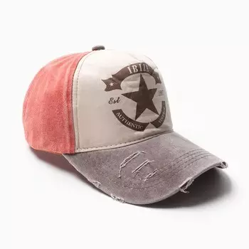 Кепка мужская MINAKU IBIZA, размер 56-58, 100% хлопок, коралловая