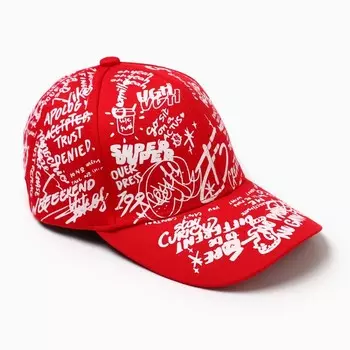 Кепка мужская с надписями MINAKU, размер 58, красная