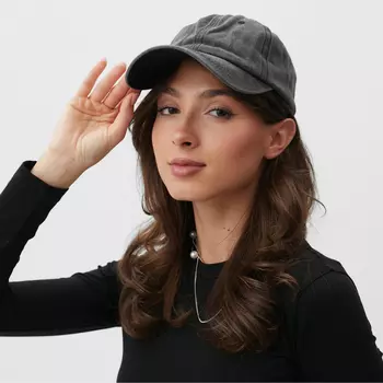 Кепка женская MINAKU, чёрная, размер 58, твил