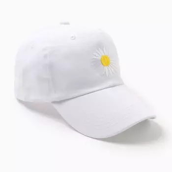 Кепка женская MINAKU «Ромашка», белая, размер 54-56