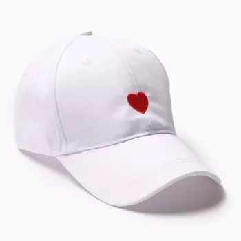 Кепка женская MINAKU «Сердце», белая, размер 56-58